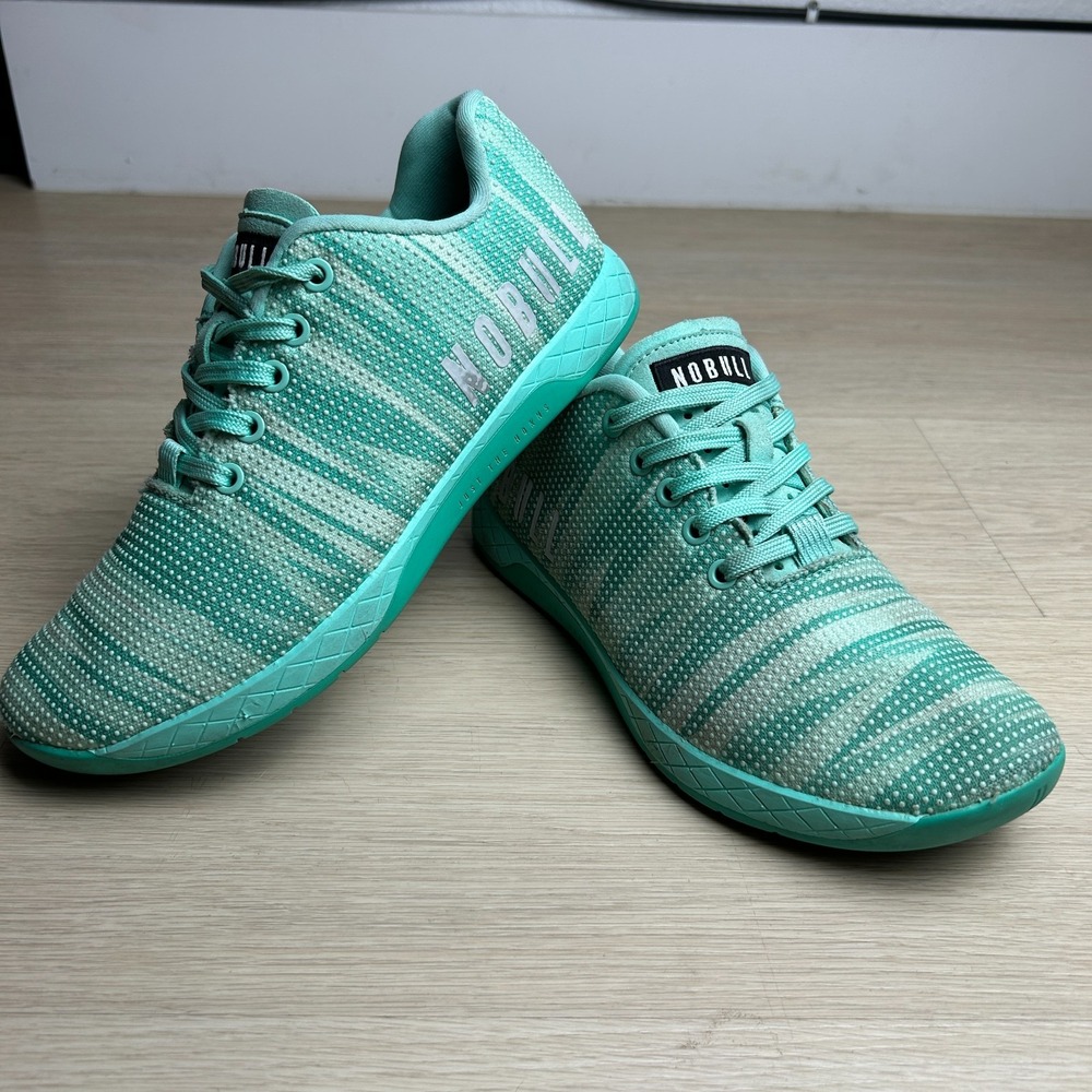 NOBULL Womens 9 Mens 7.5 SuperFabric Trainer Mint Green Teal Seafoam Shoes